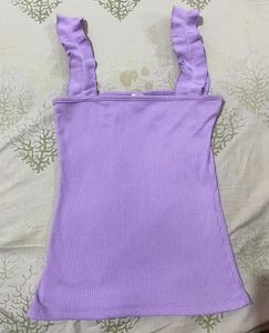 Cute Lilac Ruffle Tank Top