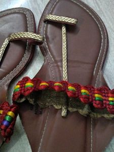 Sanlee &amp; Acai Rainbow Strap Sandals