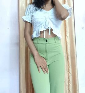 Top And Trouser Set🤍💚