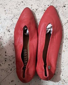 Red Leather Flats
