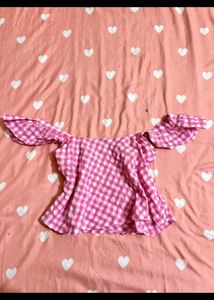 Pink Gingham Crop Top