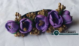 Baby headbands...Blue &amp; Gold Floral Hair Accessory