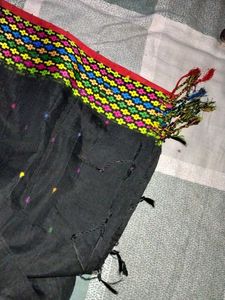 Black Saree with Colorful Border
