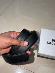 Lacoste Black Leather Belt