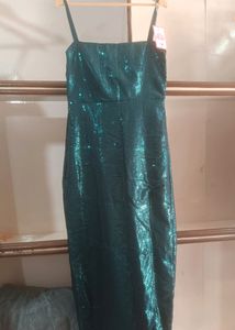 Bodycon Sequence Dress In Front Cut