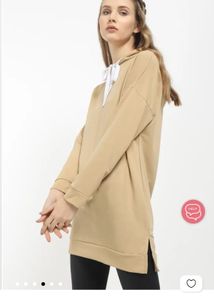 Beige Hoodie Dress