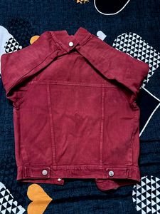 Burgundy Denim Jacket