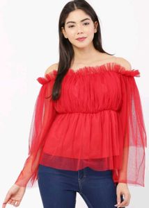 Red Off-Shoulder Top