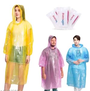 Blue Hooded Rain Poncho