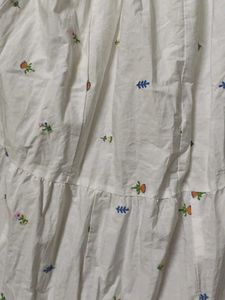 aesthetic Pinterest,White Floral Tiered Skirt,