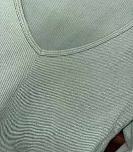 Mint Green Long Sleeve Ribbed Top