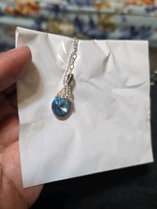 Blue Cap Swarovski Crystal Pendant