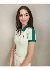 USPA Cream & Green Polo