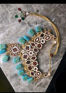 Sky Blue Royal Kundan Jewelry Set