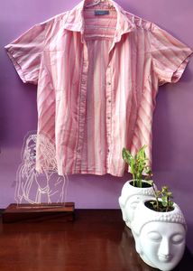 White Pink Half Sleeves Shirt (Women)