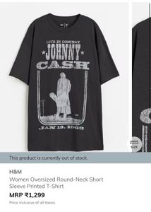 H&M Johnny Cash Graphic Tee SIZE
