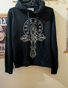 Hardy Unique Cross Rhinestone Hoodie