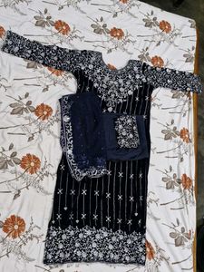 Elegant Embroidered Salwar Kameez Velvet