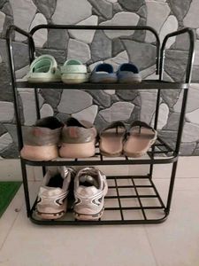 Shoe Rack 3 Shelves Durable and Multipurpose Metal