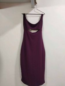 Burgundy Cutout Midi Dress