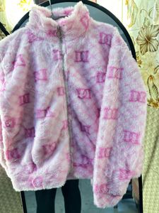 Pink Fuzzy Zip-Up Jacket