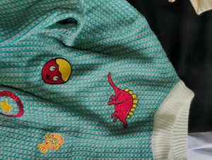 Fun Patchwork Knit Sweater