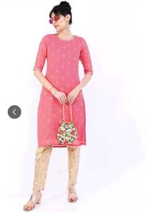 Vishudh Floral Printed Pink Kurta