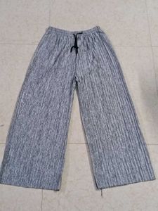 Gray Pleated Wide Leg Pants