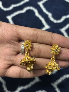 Gold-toned Necklace and Earring Set