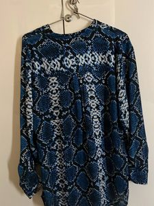 Blue Snake Print Blouse