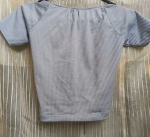 Cute Light Blue Crop Top