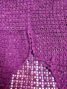 Boho Purple Hand-Crochet Open-Front Shrug / Bolero