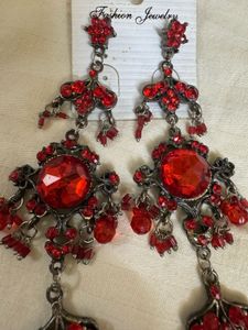 Red Dangle Earrings