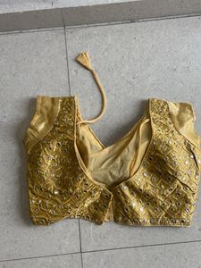 Golden Embellished Saree Blouse
