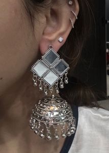 Silver Jhumkas
