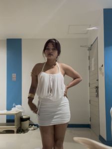 White Halter Mini Dress