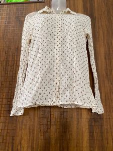 White Printed Cotton Shirt SALE😍SALE