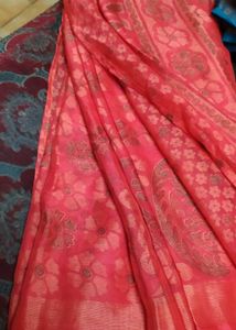 Pink Floral Saree