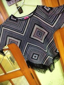 Casual bell sleeves printed women top