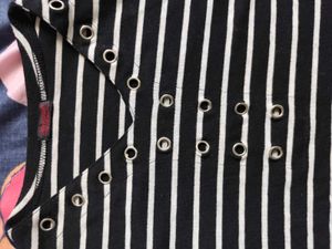 Striped Tee with Grommets