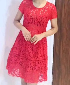 Bright Red Lacy Dress