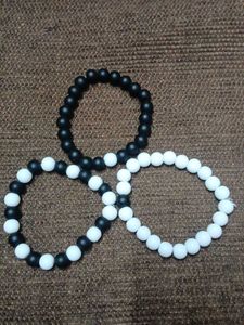 Black & White Beaded Bracelets (Set of 3)combo