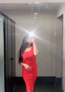 Red Bodycon Midi Dress
