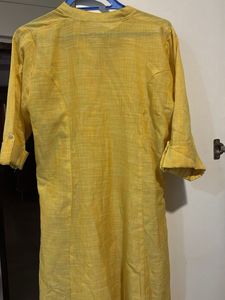 Yellow handloom kurti