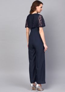 SASSAFRAS Solid Navy Blue Jumpsuit