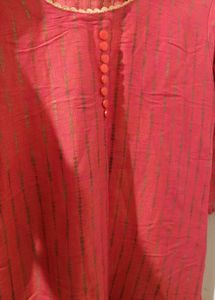 Red Embellished Kurta
