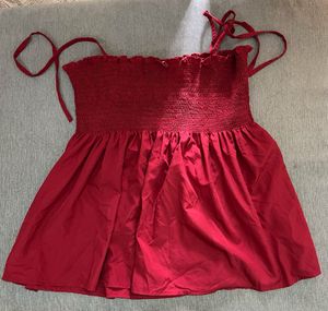 Red Smocked Top