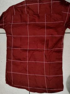 Maroon Checked Casual Shirt