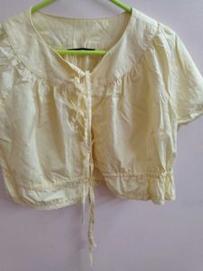 yellow strap crop top