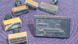 Vintage Wooden Hand Stamp Set